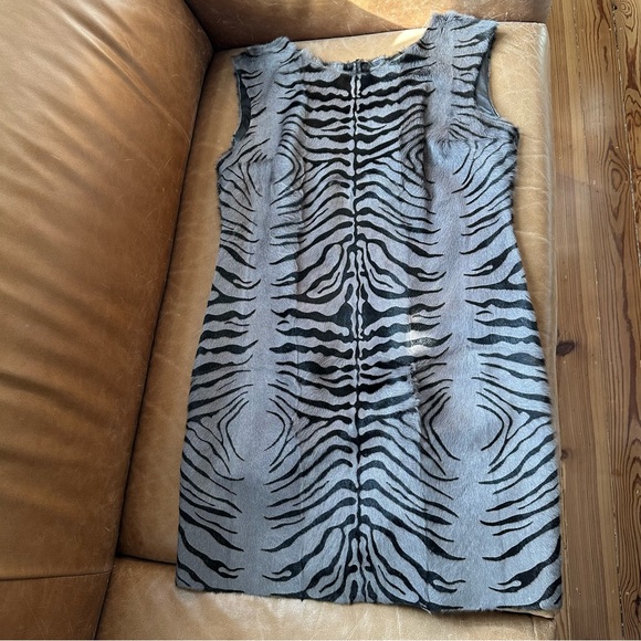 Vintage Dresses & Skirts - DROMe vintage cowhide Italy fur calf hair cheetah gray mini dress y2k zebra pony